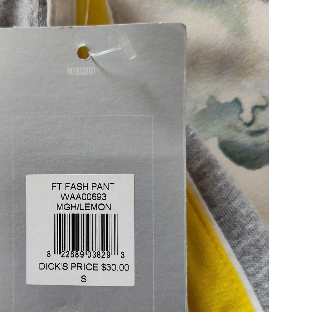 Reebok Relaxed Fit Gray Sweatpants Yellow Side Stripe Drawstring Pants WAA00693 - Picture 6 of 6